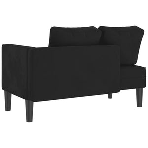 Schwarze Samt Chaiselongue mit Kissen