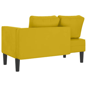 Gelbe Samt Chaiselongue mit Kissen