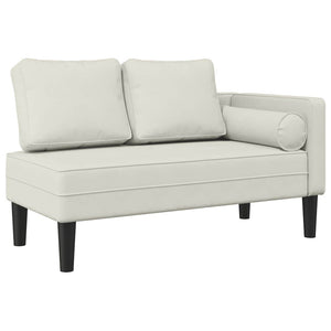Creme Samt Chaiselongue mit Kissen