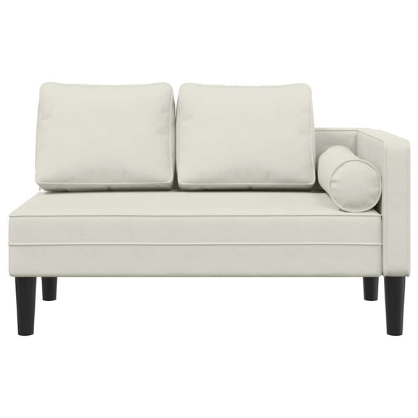 Creme Samt Chaiselongue mit Kissen