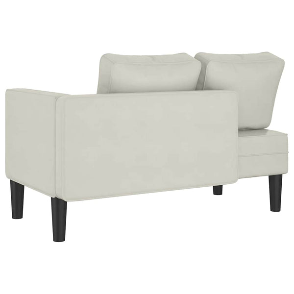 Creme Samt Chaiselongue mit Kissen