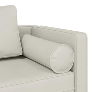 Creme Samt Chaiselongue mit Kissen