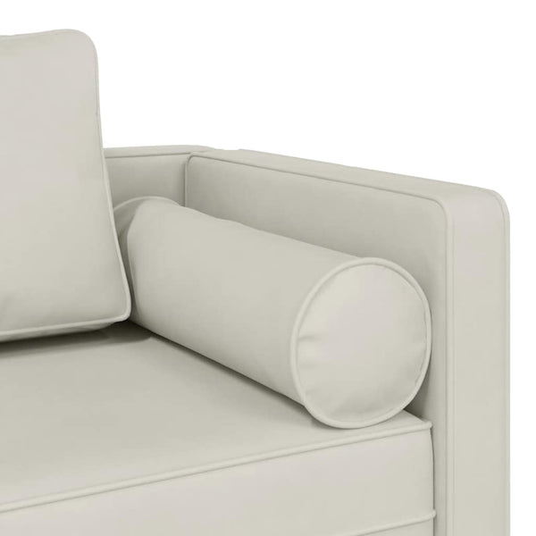 Creme Samt Chaiselongue mit Kissen