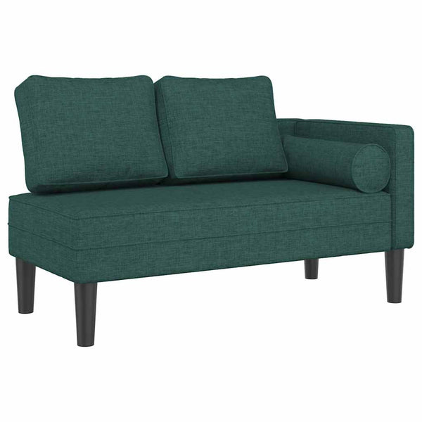 Dunkelgrüne Chaiselongue mit Kissen