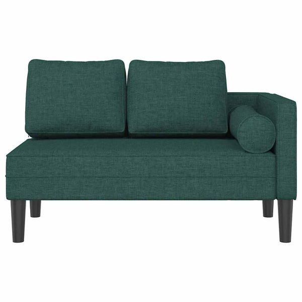 Dunkelgrüne Chaiselongue mit Kissen