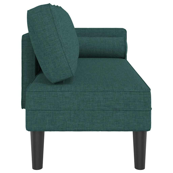 Dunkelgrüne Chaiselongue mit Kissen