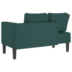 Dunkelgrüne Chaiselongue mit Kissen