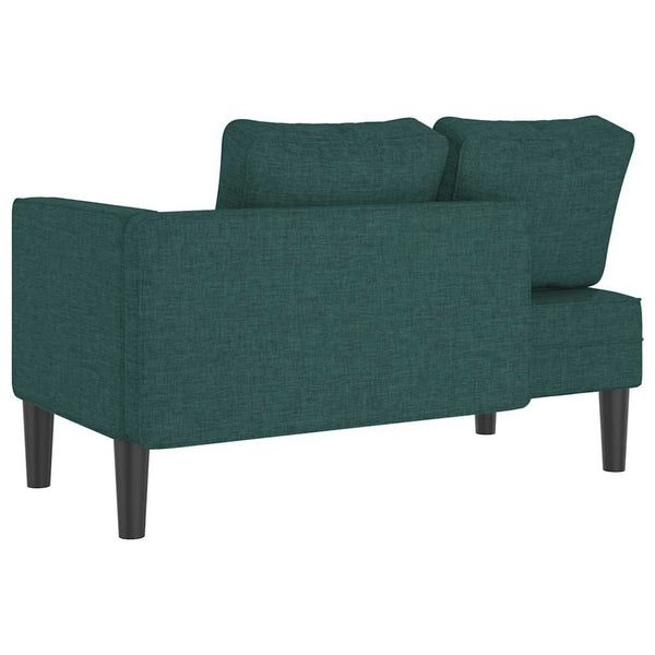 Dunkelgrüne Chaiselongue mit Kissen