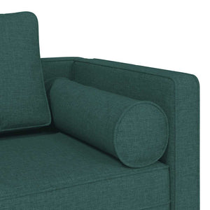 Dunkelgrüne Chaiselongue mit Kissen