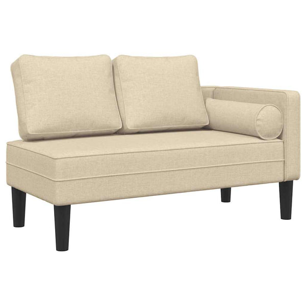 Creme Chaiselongue mit Kissen