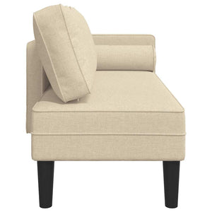 Creme Chaiselongue mit Kissen