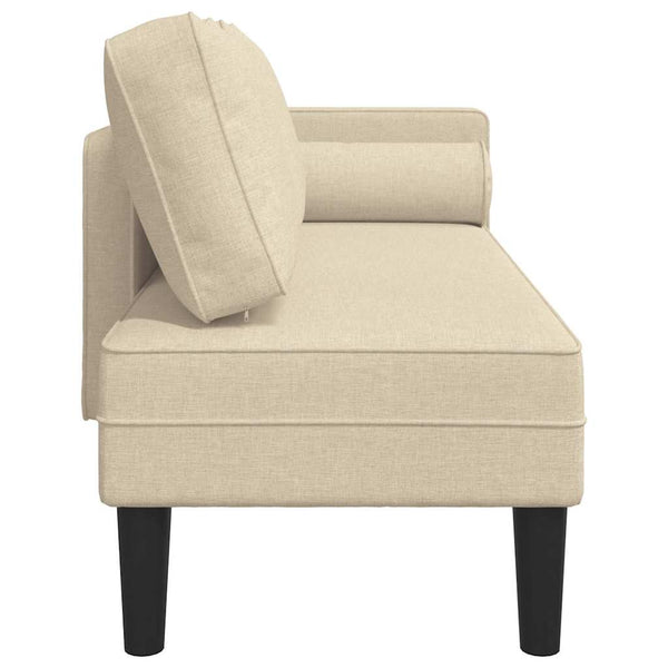 Creme Chaiselongue mit Kissen