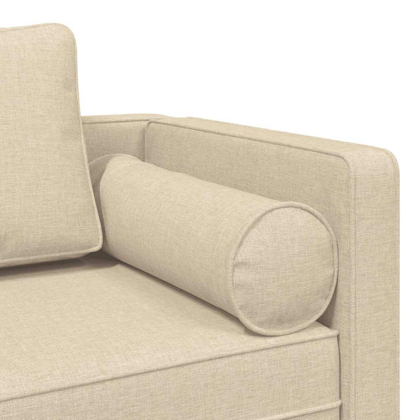 Creme Chaiselongue mit Kissen