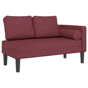 Weinrote Chaiselongue mit Kissen