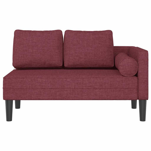 Weinrote Chaiselongue mit Kissen
