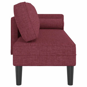 Weinrote Chaiselongue mit Kissen
