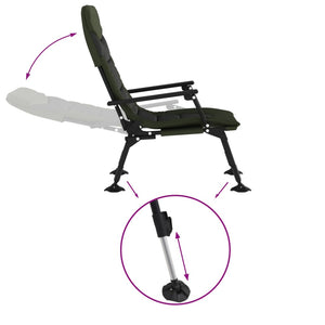 Klappbarer Angelstuhl mit Armlehnen Grün