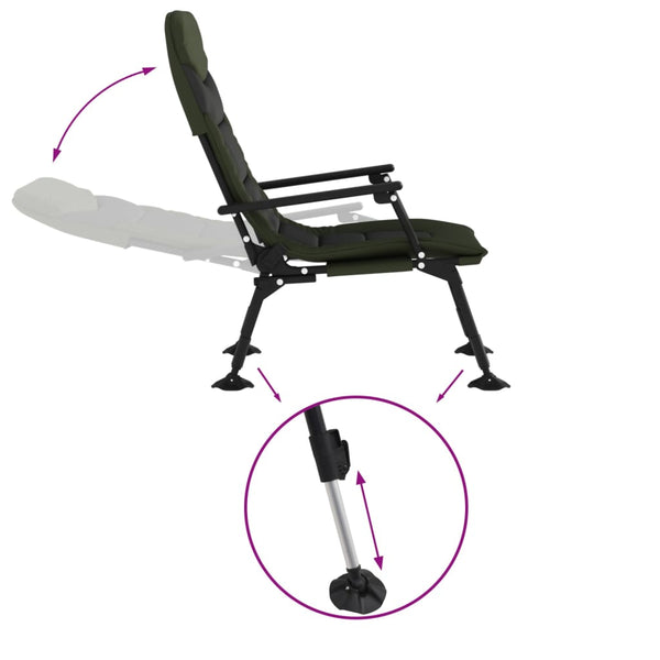 Klappbarer Angelstuhl mit Armlehnen Grün