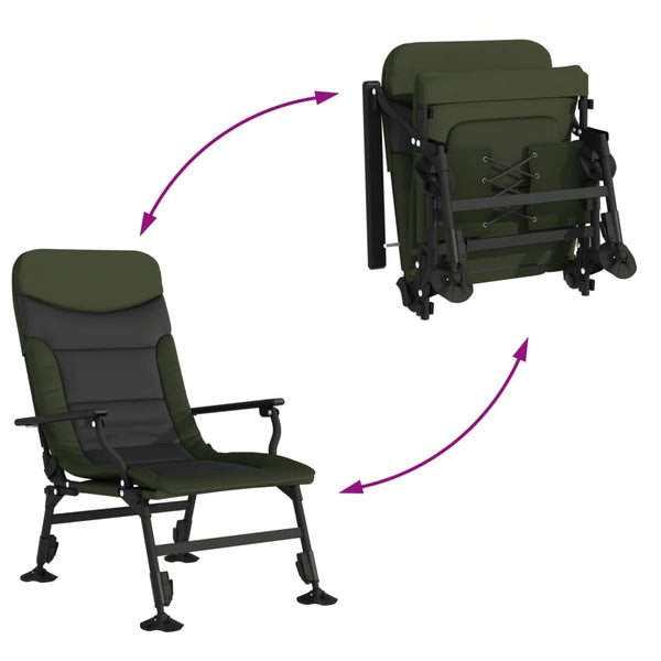 Klappbarer Angelstuhl mit Armlehnen Grün