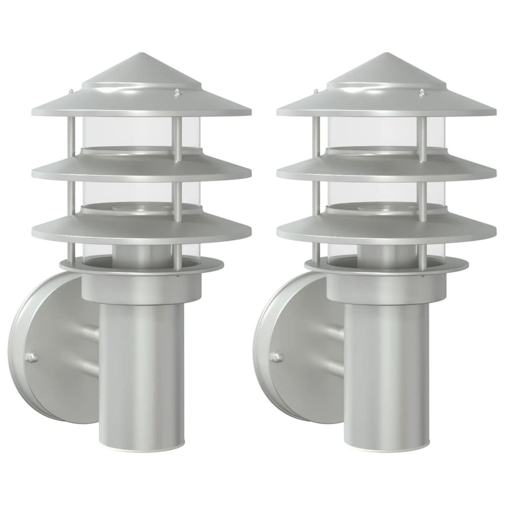 Edelstahl Außenwandleuchten 2er Set