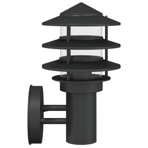 Außenwandleuchten 2er Set Schwarz Edelstahl