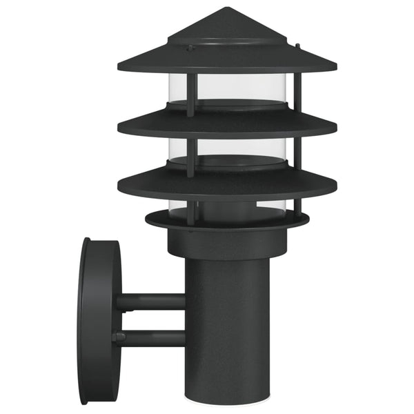 Außenwandleuchten 2er Set Schwarz Edelstahl