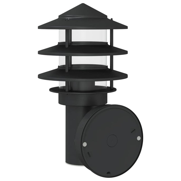Außenwandleuchten 2er Set Schwarz Edelstahl