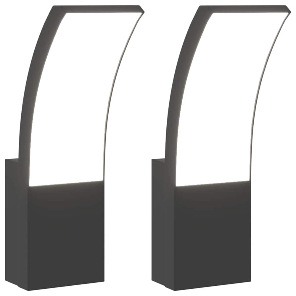 LED Außenwandleuchten, 2er Set, Schwarz