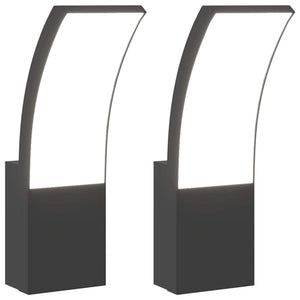 LED Außenwandleuchten, 2er Set, Schwarz
