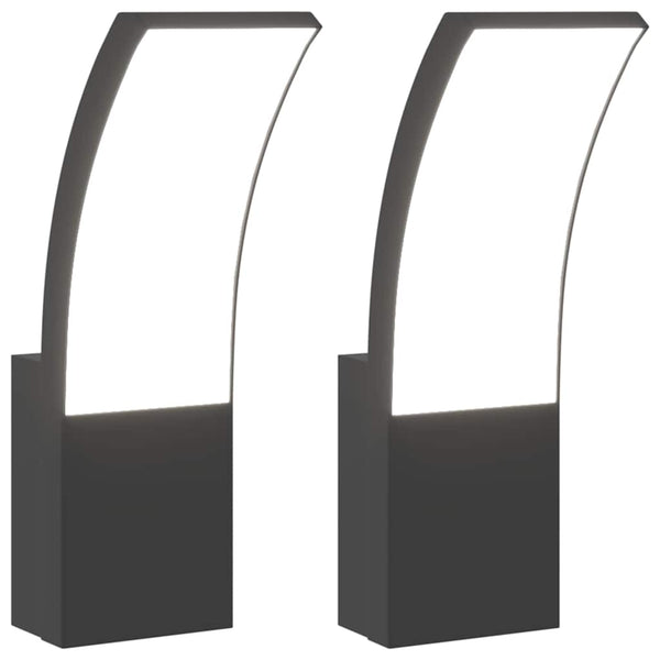 LED Außenwandleuchten, 2er Set, Schwarz