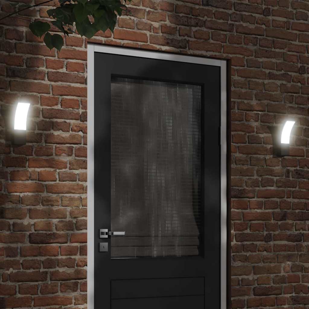 LED Außenwandleuchten, 2er Set, Schwarz