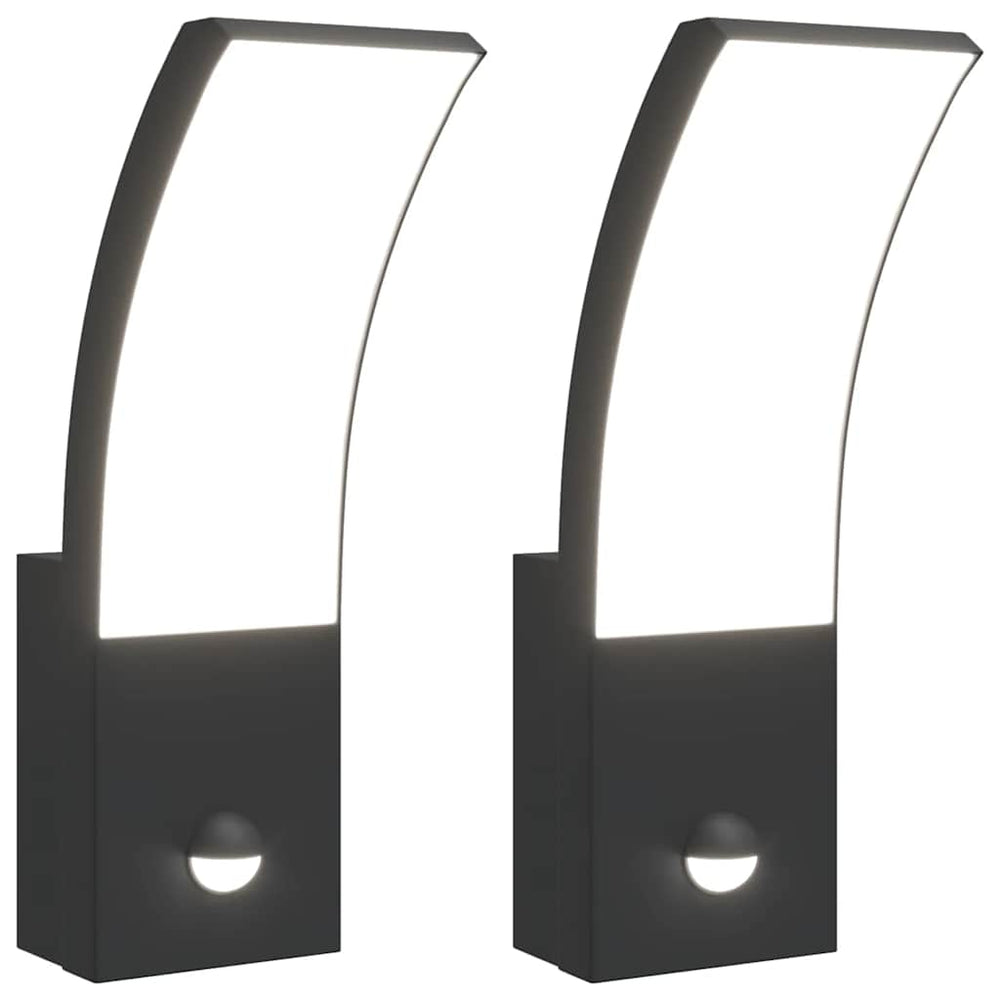 LED-Außenwandleuchten mit Sensor, 2er-Set