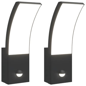 LED-Außenwandleuchten mit Sensor, 2er-Set