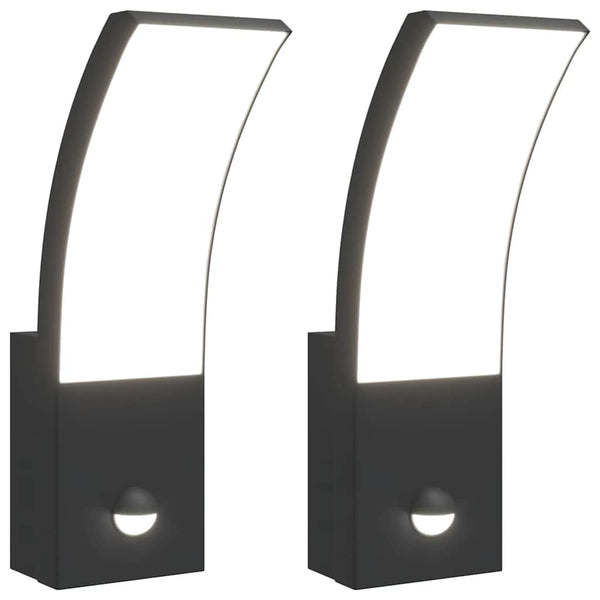 LED-Außenwandleuchten mit Sensor, 2er-Set
