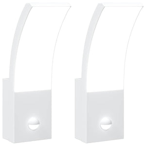 LED Außenwandleuchten mit Sensor, Weiß, 2er-Set