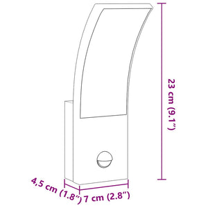 LED Außenwandleuchten mit Sensor, Weiß, 2er-Set