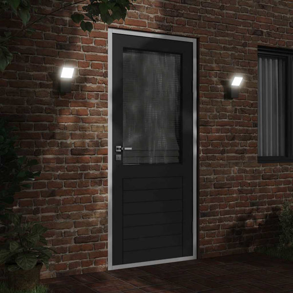 LED Außenwandleuchte Schwarz Aluminium