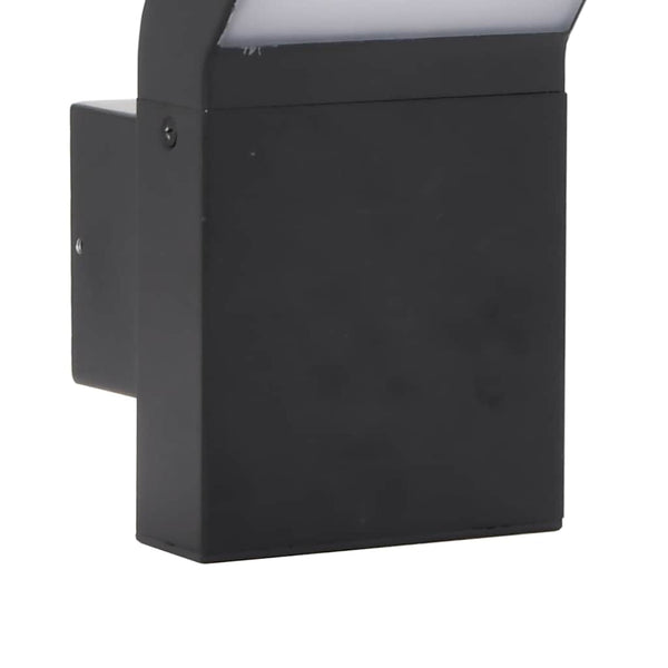LED Außenwandleuchte Schwarz Aluminium