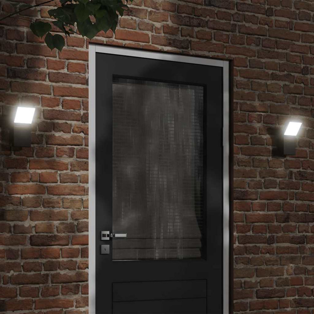 LED Außenwandleuchte Schwarz Aluminium