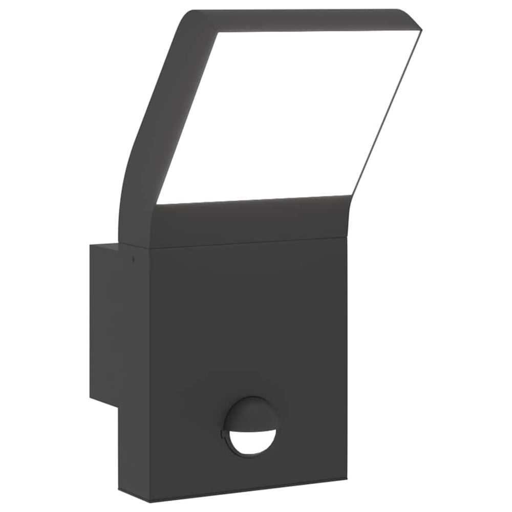 LED-Außenwandleuchte mit Sensor, Schwarz