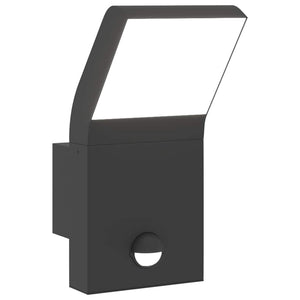 LED-Außenwandleuchte mit Sensor, Schwarz