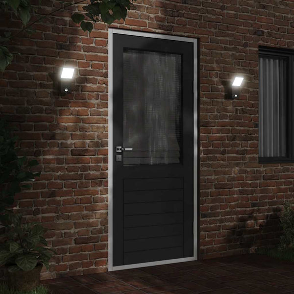 LED-Außenwandleuchte mit Sensor, Schwarz