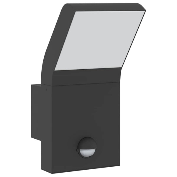 LED-Außenwandleuchte mit Sensor, Schwarz