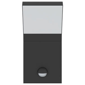 LED-Außenwandleuchte mit Sensor, Schwarz