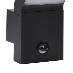 LED-Außenwandleuchte mit Sensor, Schwarz