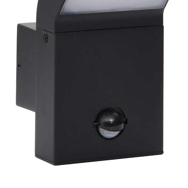 LED-Außenwandleuchte mit Sensor, Schwarz