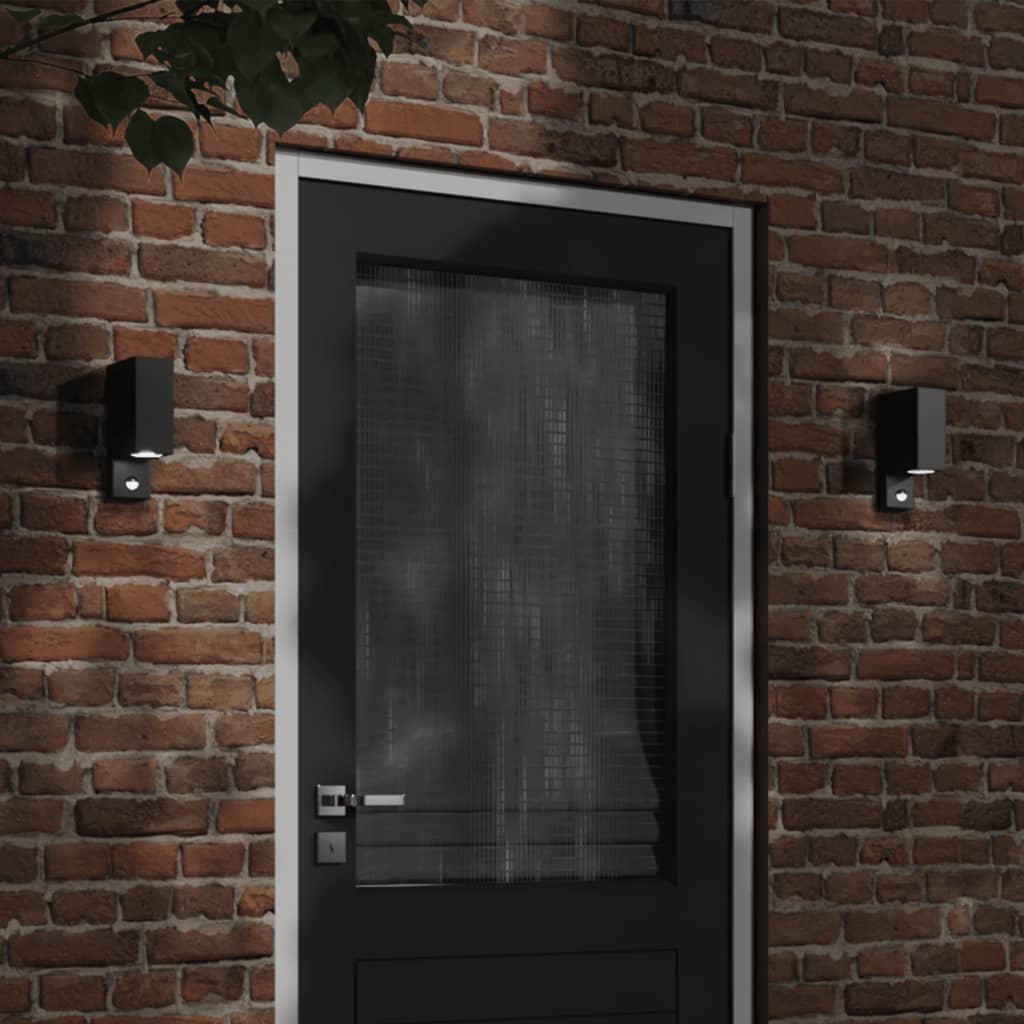 Außenwandleuchte mit Sensor, Schwarz