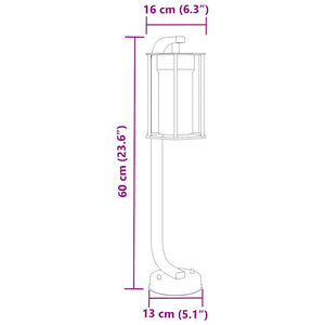 Wegeleuchten Set, 3 Stk., Schwarz, 60cm, Edelstahl