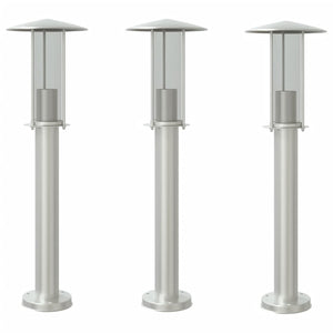 Edelstahl Wegeleuchten 3er Set, 60cm