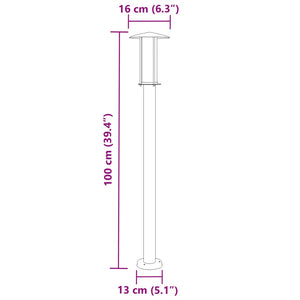 Edelstahl Wegeleuchte Silber 100cm